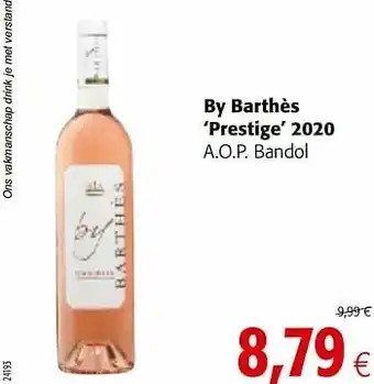 Colruyt By barthès prestige 2020 a.o.p. bandol aanbieding