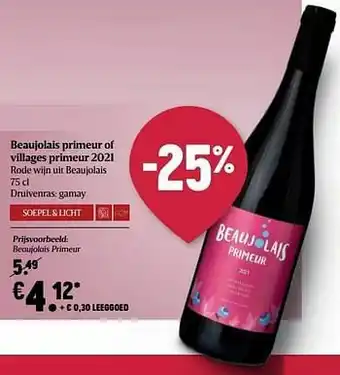 Delhaize Beaujolais primeur 2021 rode wijn uit beaujolais aanbieding