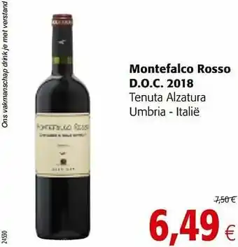 Colruyt Montefalco rosso d.o.c. 2018 tenuta alzatura umbria - italië aanbieding