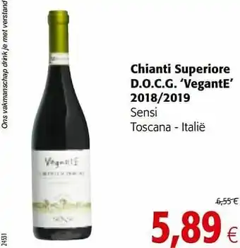 Colruyt Chianti superiore d.o.c.g. vegante 2018-2019 sensi toscana - italië aanbieding
