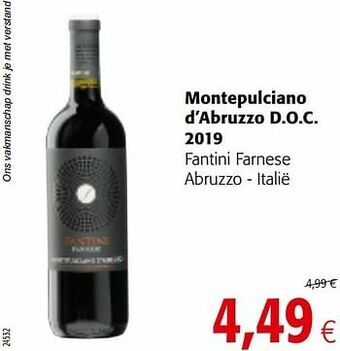 Colruyt Montepulciano d’abruzzo d.o.c. 2019 fantini farnese abruzzo - italië aanbieding