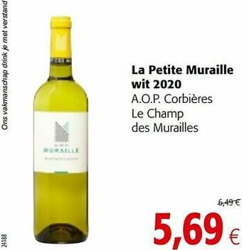 Colruyt La petite muraille wit 2020 a.o.p. corbières le champ des murailles aanbieding