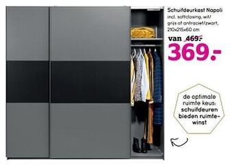 Leen Bakker Schuifdeurkast napoli aanbieding