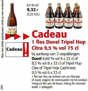 Colruyt Duvel tripel hop citra of tripel hop cashmere aanbieding