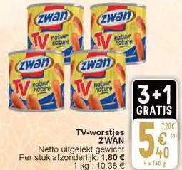 Cora TV-worstjes ZWAN aanbieding