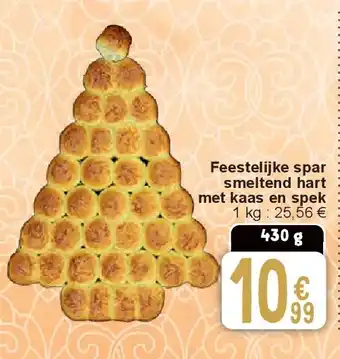 Cora Feestelijke spar smeltend hart met kaas en spek aanbieding