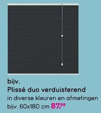 Leen Bakker Plissé duo verduisterend 60x180cm aanbieding