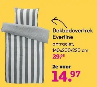 Dekbedovertrek everline 140x200/220 cm