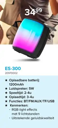 Euroshop Portable bluetooth speakers ES-300 aanbieding