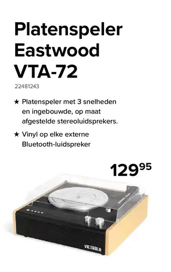 Euroshop Platenspeler Eastwood VTA-72 aanbieding