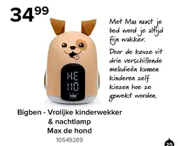 Euroshop Bigben - Vrolijke kinderwekker & nachtlamp Max de hond aanbieding