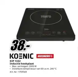 MediaMarkt Koenic huismerk kip 1332 inductie kookplaat aanbieding