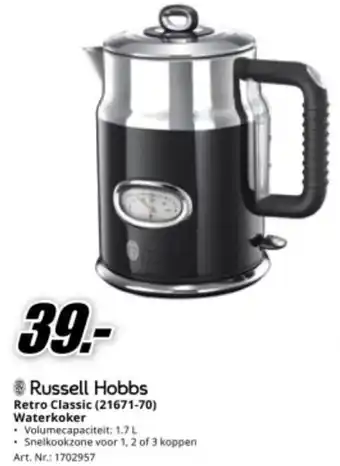 MediaMarkt Russell hobbs retro classic 21671-70 waterkoker aanbieding