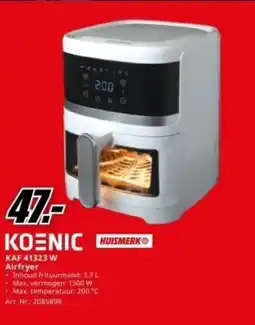 MediaMarkt Koenic huismerk KAF 41323 W airfryer aanbieding