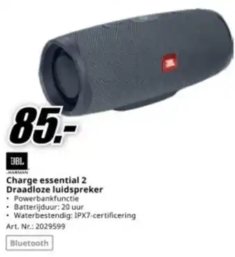 MediaMarkt JBL charge essential 2 draadloze luidspreker aanbieding