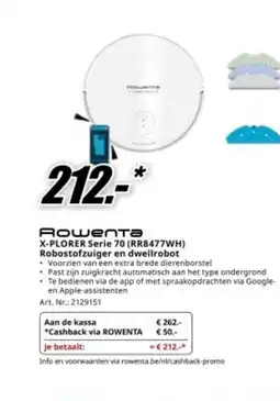 MediaMarkt Rошепта x-plorer serie 70 RR8477WHrobostofzuiger en dweilrobot aanbieding