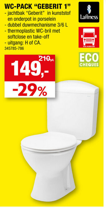 Hubo WC-Pack "Geberit 1" aanbieding