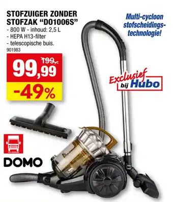 Hubo Stofzuiger Zonder Stofzak D01006S aanbieding