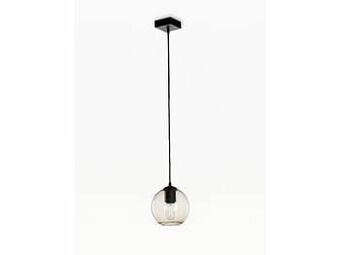 Plafondlamp SEATTLE met 1 glazen bol Topaz Zwart