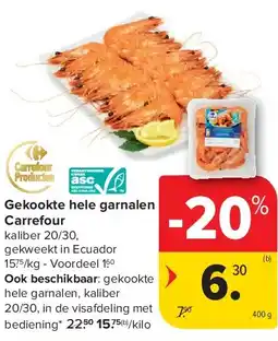 Carrefour Gekookte hele garnalen Carrefour aanbieding