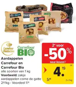 Carrefour Aardappelen Carrefour en Carrefour Bio aanbieding