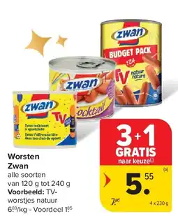 Carrefour Worsten Zwan aanbieding