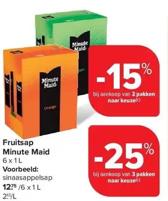 Carrefour Fruitsap Minute Maid aanbieding