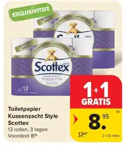 Carrefour Toiletpapier Kussenzacht Style Scottex aanbieding