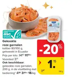 Carrefour Market Gekookte roze garnalen aanbieding