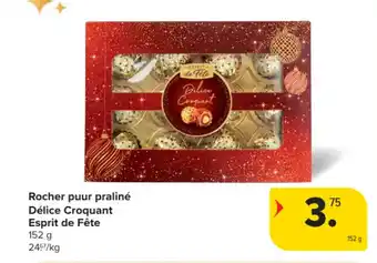 Carrefour Market Rocher puur praliné délice croquant esprit de fête aanbieding