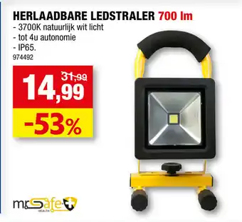 Hubo Herlaadbare Ledstraler 700 lm aanbieding
