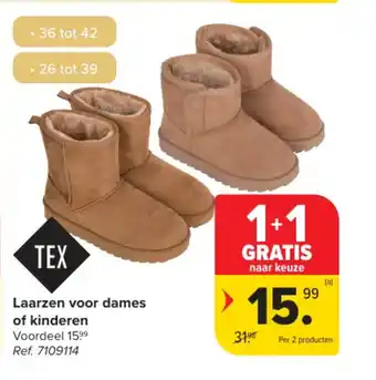 Carrefour Market Tex laarzen voor dames of kinderen aanbieding