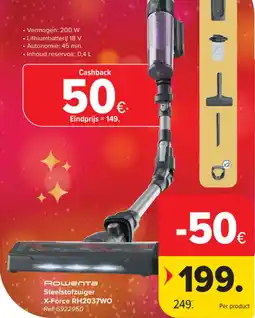 Carrefour Market Rошепта steelstofzuiger X-force RH2037WO aanbieding