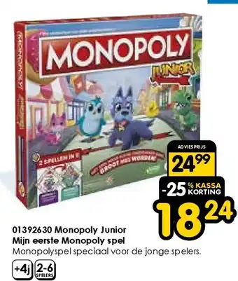 ToyChamp Monopoly Junior Mijn eerste Monopoly spel aanbieding