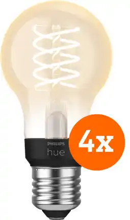 Coolblue Philips Hue Ampoule à Filament White Standard E27 - 2023 - Lot de 4 aanbieding