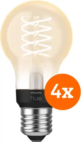 Coolblue Philips Hue Ampoule à Filament White Standard E27 - 2023 - Lot de 4 aanbieding