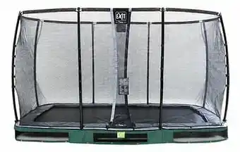 Dreamland EXIT inbouwtrampoline met veiligheidsnet Elegant Ground Premium Deluxe L 3,66 x B 2,14 m groen aanbieding