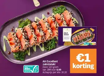 Albert Heijn AH Excellent zalmtataki aanbieding