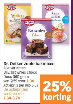 Albert Heijn Dr. Oetker zoete bakmixen aanbieding