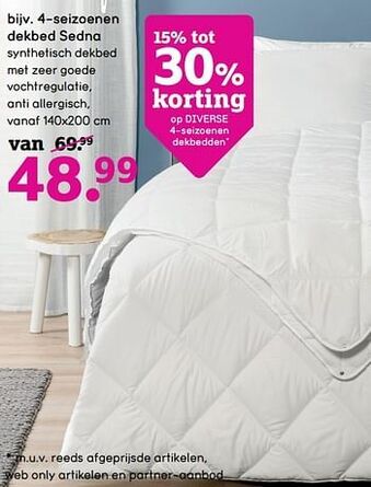 Leen Bakker 4-seizoenen dekbed sedna aanbieding