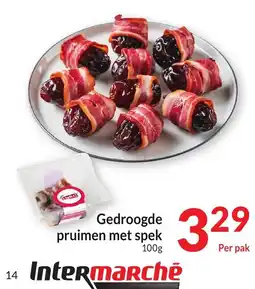 Intermarché Gedroogde pruimen met spek aanbieding