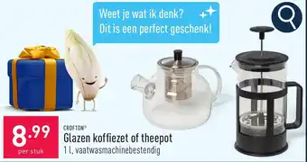 ALDI Crofton glazen koffiezet of theepot aanbieding