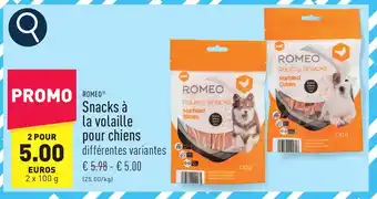 ALDI Romeo snacks à la volaille pour chiens aanbieding