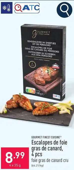 ALDI Gourmet finest cuisine escalopes de foie gras de canard aanbieding