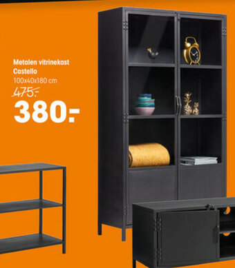 Kwantum Metalen vitrinekast Castello aanbieding