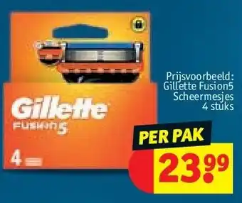 Kruidvat Gillette Fusion5 Scheermesjes 4 stuks aanbieding