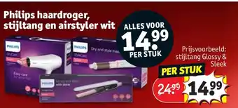 Kruidvat Philips haardroger, stijltang en airstyler wit aanbieding