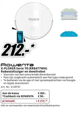 MediaMarkt Дошепта X-PLORER Serie 70 (RR8477WH) Robostofzuiger en dweilrobot aanbieding