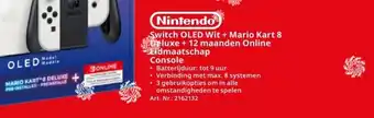 MediaMarkt Switch OLED Wit + Mario Kart 8 Deluxe + 12 maanden Online lidmaatschap Console aanbieding