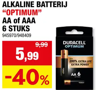 Hubo Duracell  alkaline batterij optimum aa of aaa aanbieding